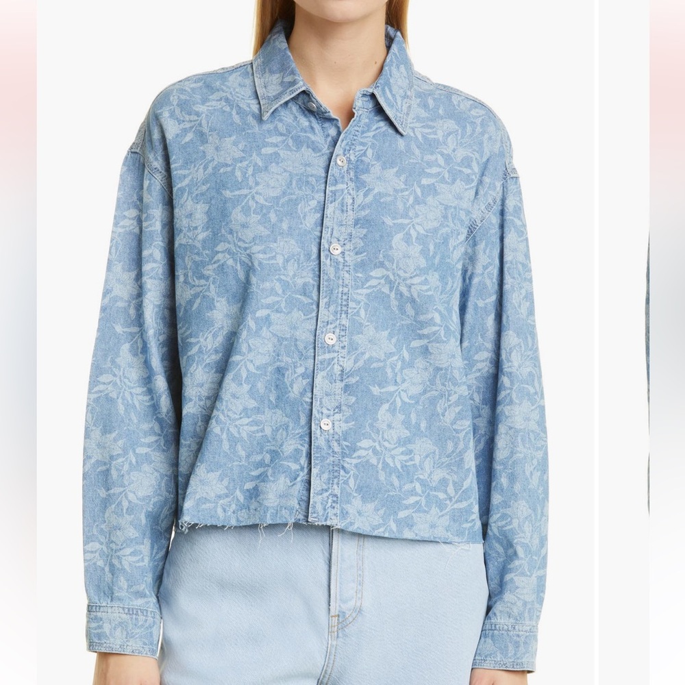 Rag&bone floral oversize crop shirt